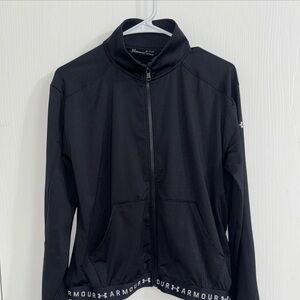 Under Armour HeatGear Full-Zip Black Long Sleeve Top Women's Small